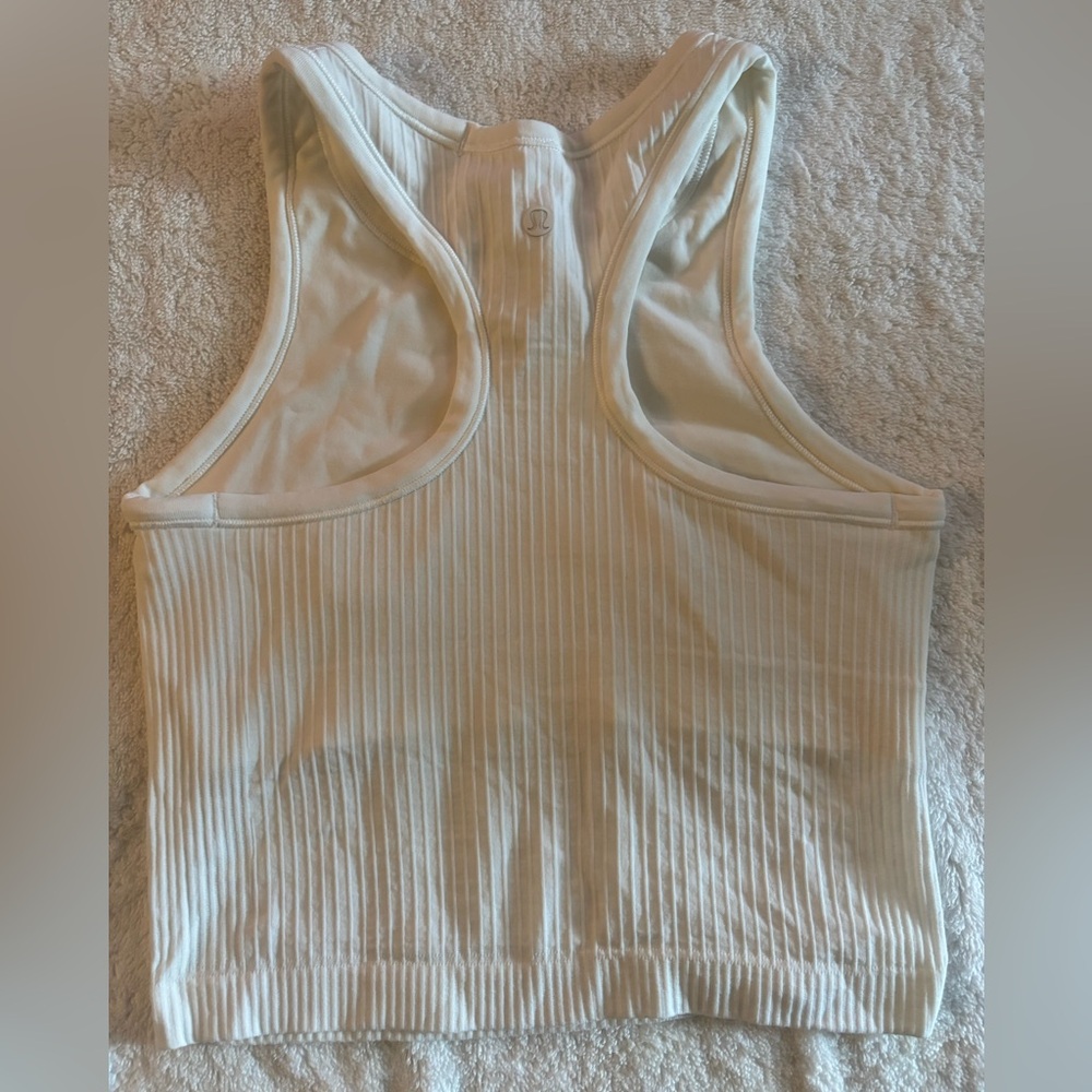 Cream Ribbed Tank Top